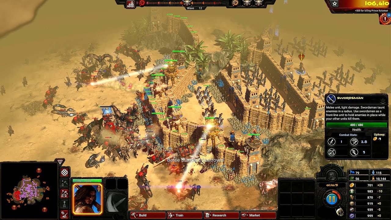A screenshot of the video game Conan Unconquered showing a battle in the desert.