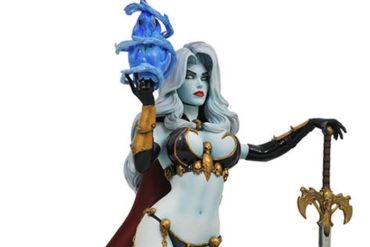 A Diamond Select statue of Lady Death, a female character holding a sword.