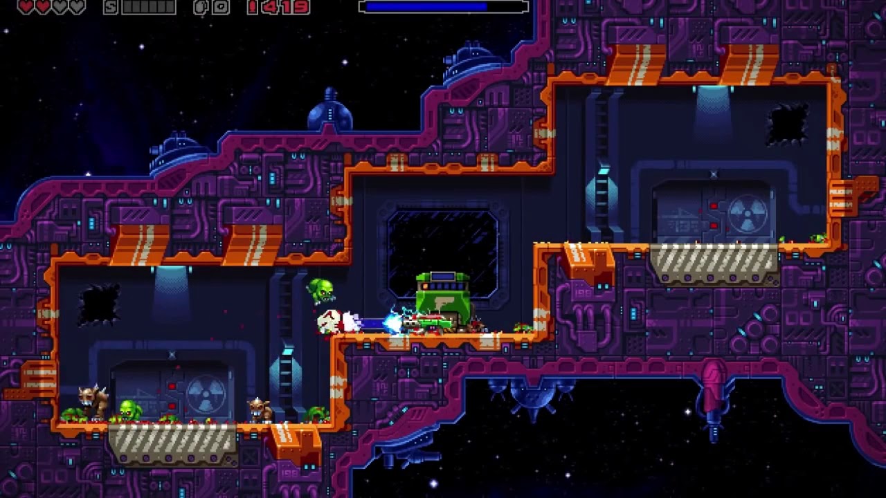 A captivating screenshot of Super Mutant Alien Assault, a thrilling game set in the vastness of space, now available on Nintendo Switch.