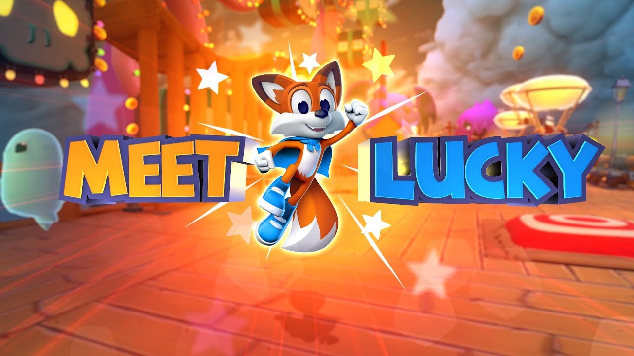 The logo for meet lucky, a Nintendo Switch game featuring Super Lucky's Tale.