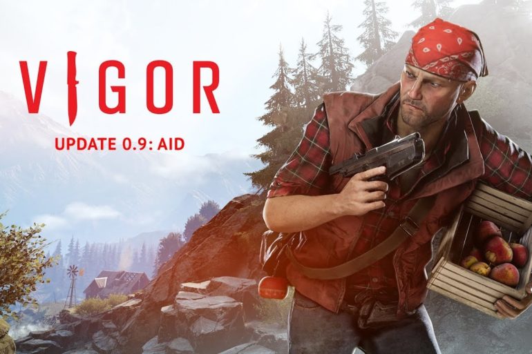 A man vigorously holds a gun with the word "Vigor" engraved on it.