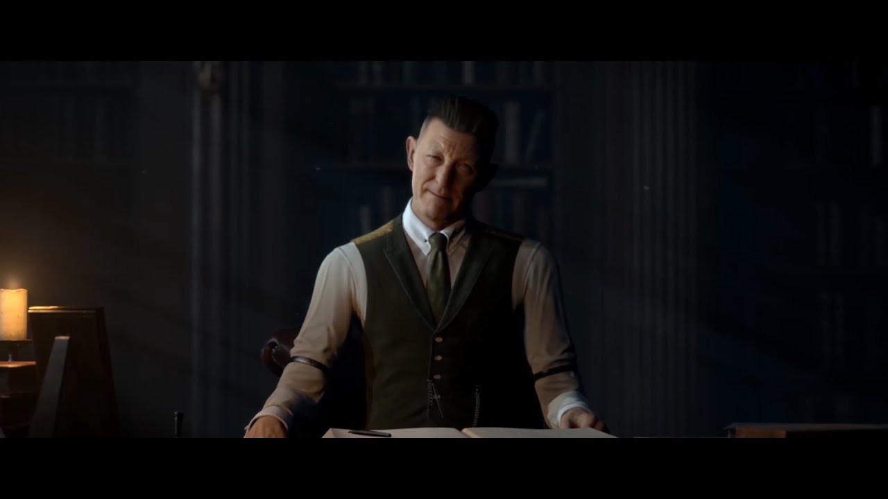 A man sitting at a desk with a book in front of him, immersed in the Curator's Cut of Man of Medan from the Dark Pictures Anthology.