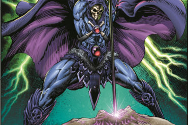 A DC comic book cover featuring He-Man holding a sword and lightning.