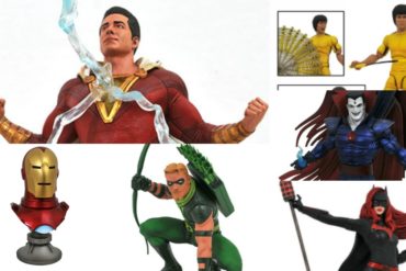 A collection of Diamond Select action figures featuring different characters.