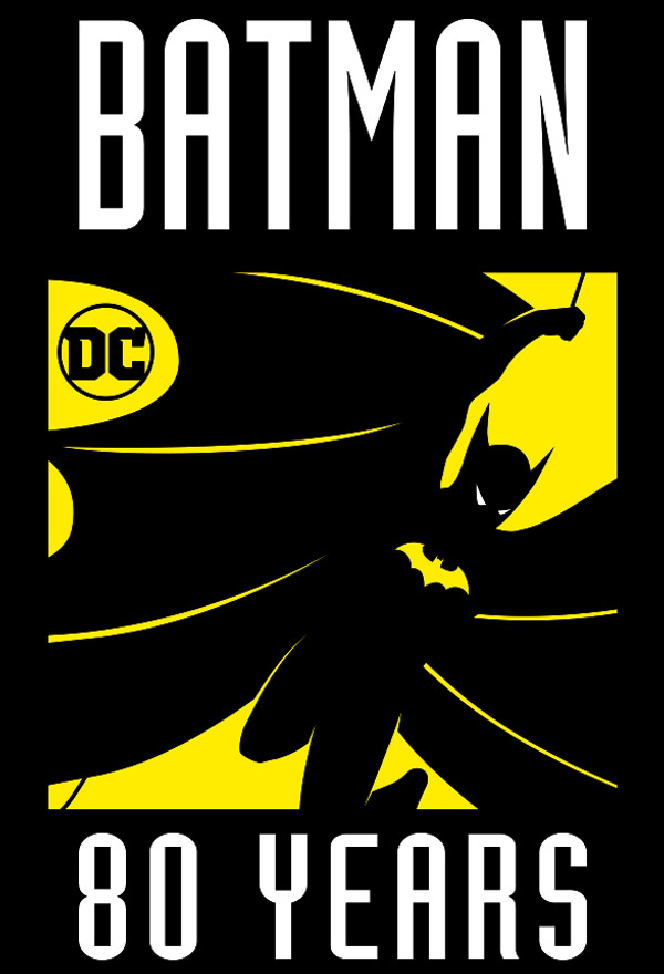 Celebrate Batman's 80th Anniversary with the iconic Batman DC logo.