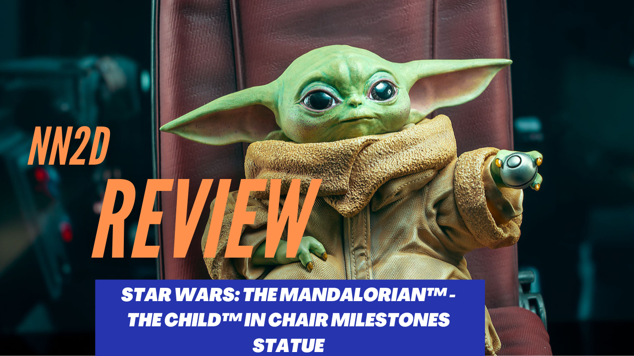 A Gentle Giant Child in Chair Statue with the words NN2D Review.