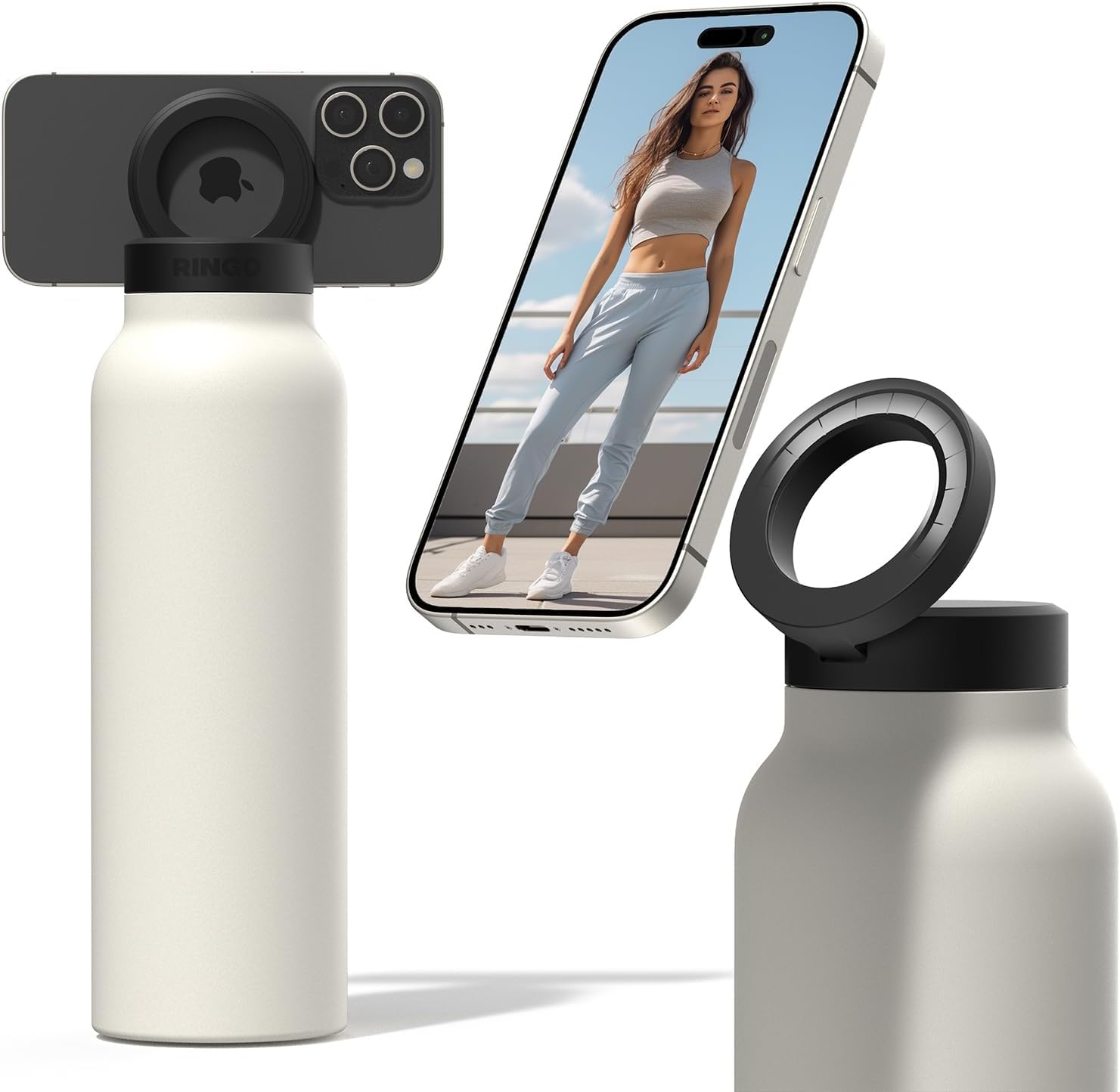 Ringo insulated water bottle with MagSafe loop. 